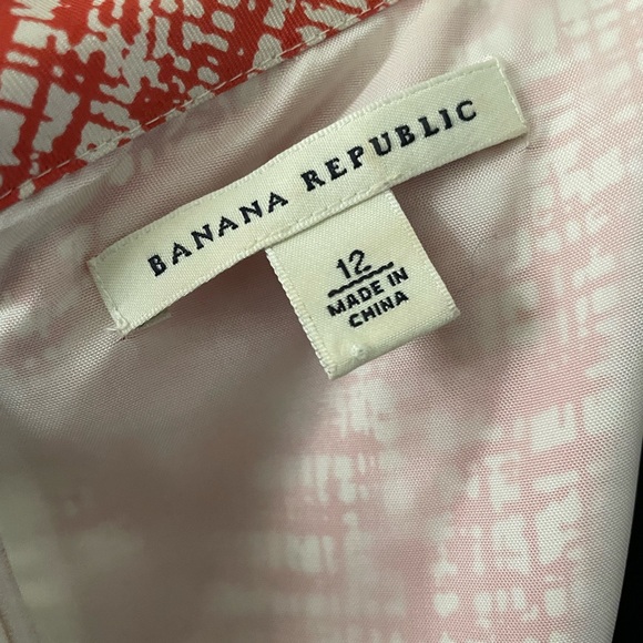 Banana Republic 100% Silk cowl neck Short Sleeve career dress womens 12 colorful - Picture 7 of 7